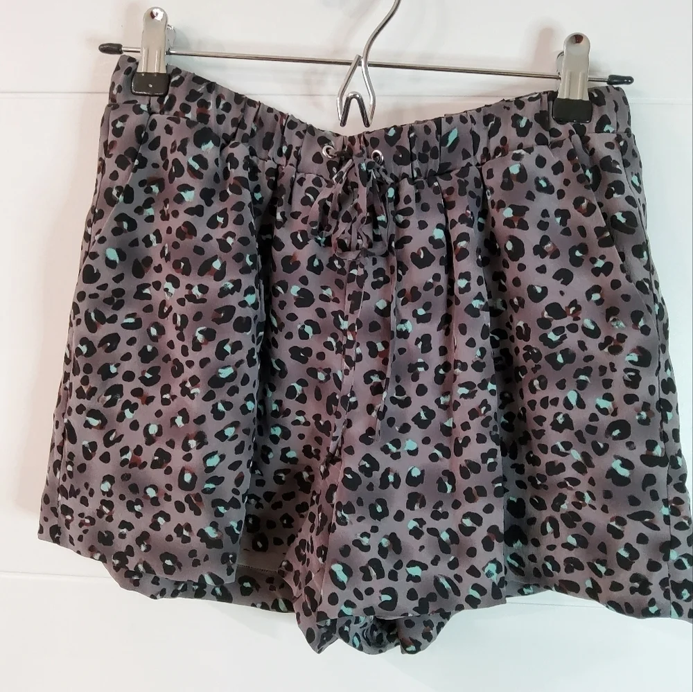 Rebecca Taylor Leopard Silk Shorts Size 0